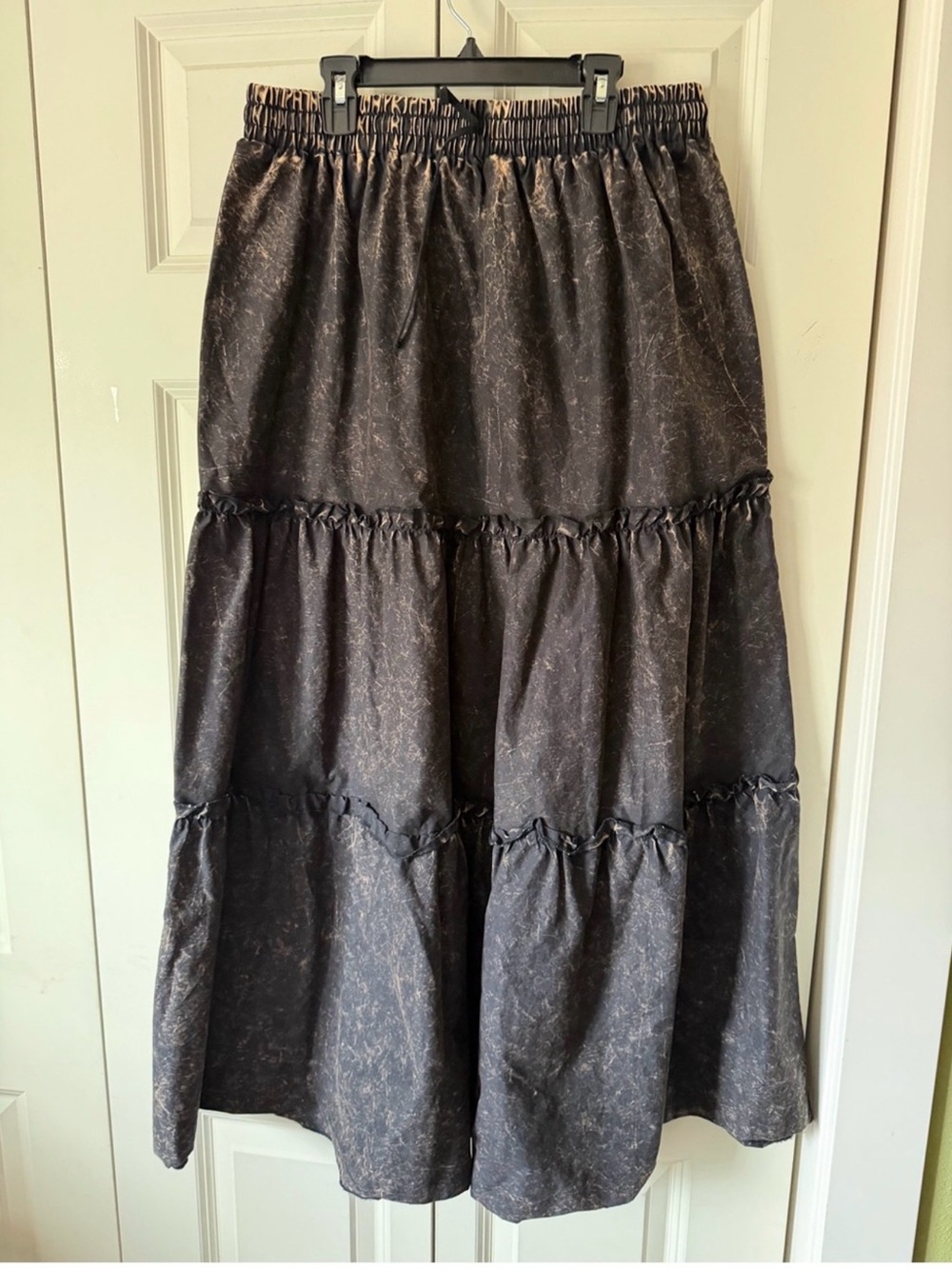Zenana Tiered Black Skirt - Casual Elastic Waist